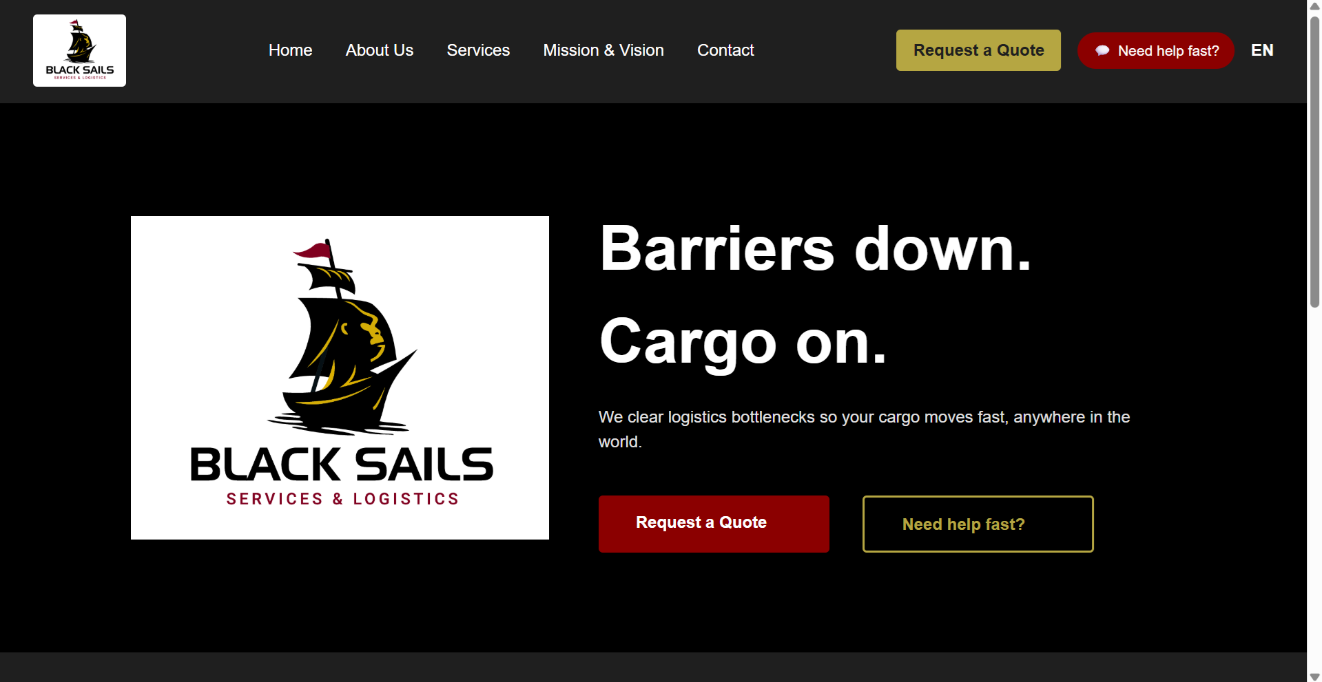 BlackSLS — Shipping Company Intro Site (v1)